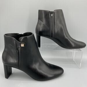 NEW Alfani Women’s PAAM Faux Leather Sleek Booties Black Size 9.5M